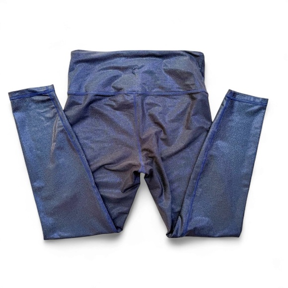 ZYIA ACTIVE Navy Blue Shimmer Twilight Luxe Leggings 24" Iridescent Womens 6-8 - Picture 7 of 15